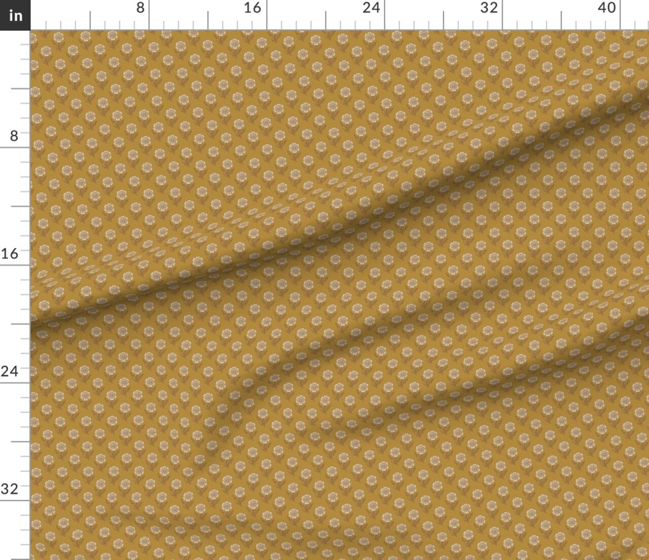 Golden Floral Boho Botanical Country Farmhouse Flowers Minimalist Custom Printed Fabric by Spoonflower Various Fabrics by the Yard or Fat Quarter